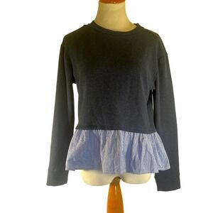 Copper Key Women's Top Long Sleeve Ruffle Hem Pullover Blouse Sweatshirt Medium